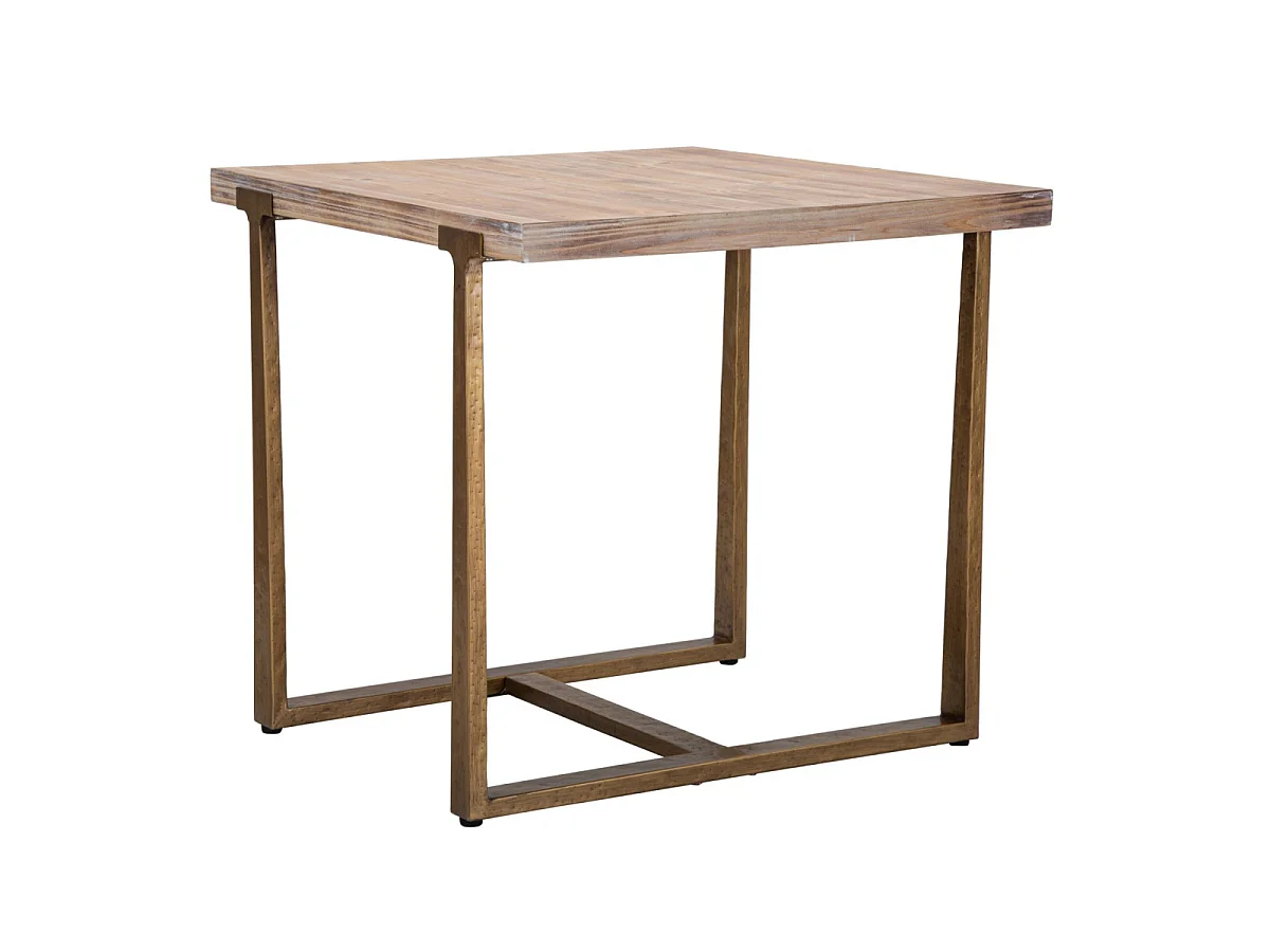 Table à Manger Carrée Effet Bois "Ankara" 80cm Naturel