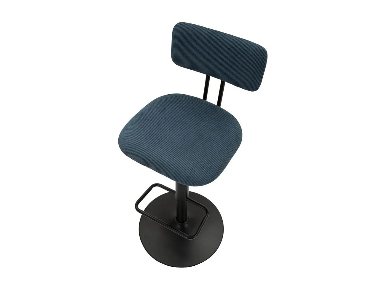 Lot de 2 Chaises de Bar Réglable "Destiny" 85-106cm Noir & Bleu