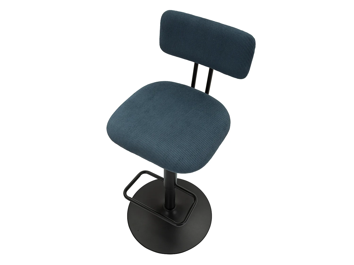 Lot de 2 Chaises de Bar Réglable "Destiny" 85-106cm Noir & Bleu