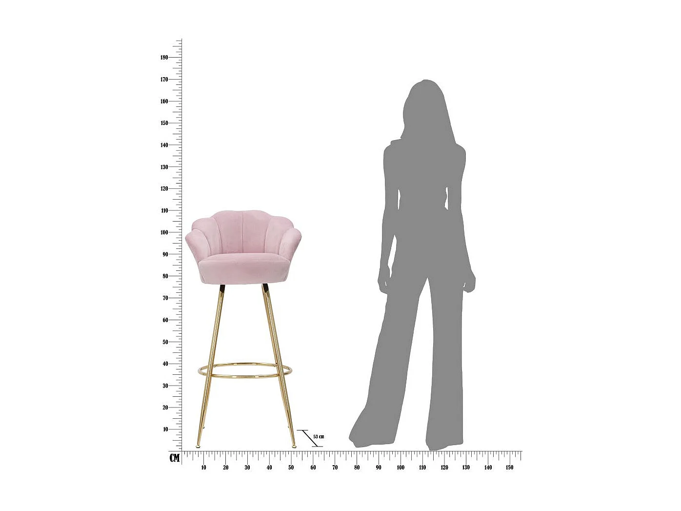 Vienna Barhocker Rosa Cm 55X53X110