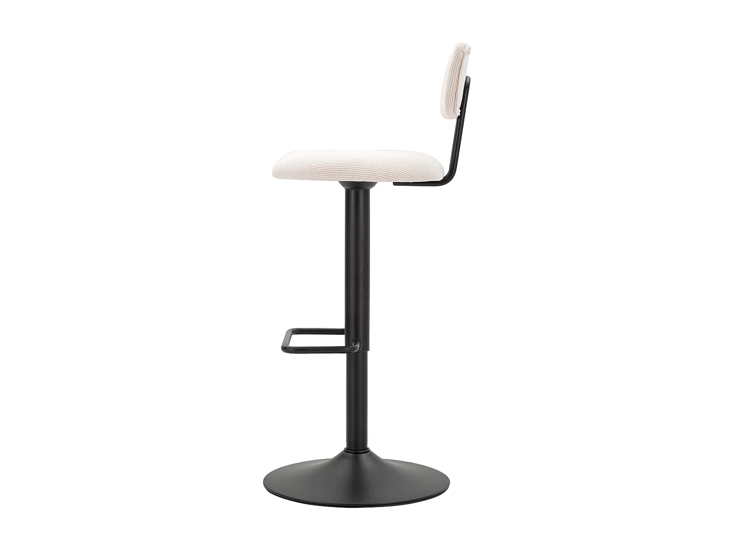 Lot de 2 Chaises de Bar Réglable "Destiny" 85-105cm Noir & Blanc