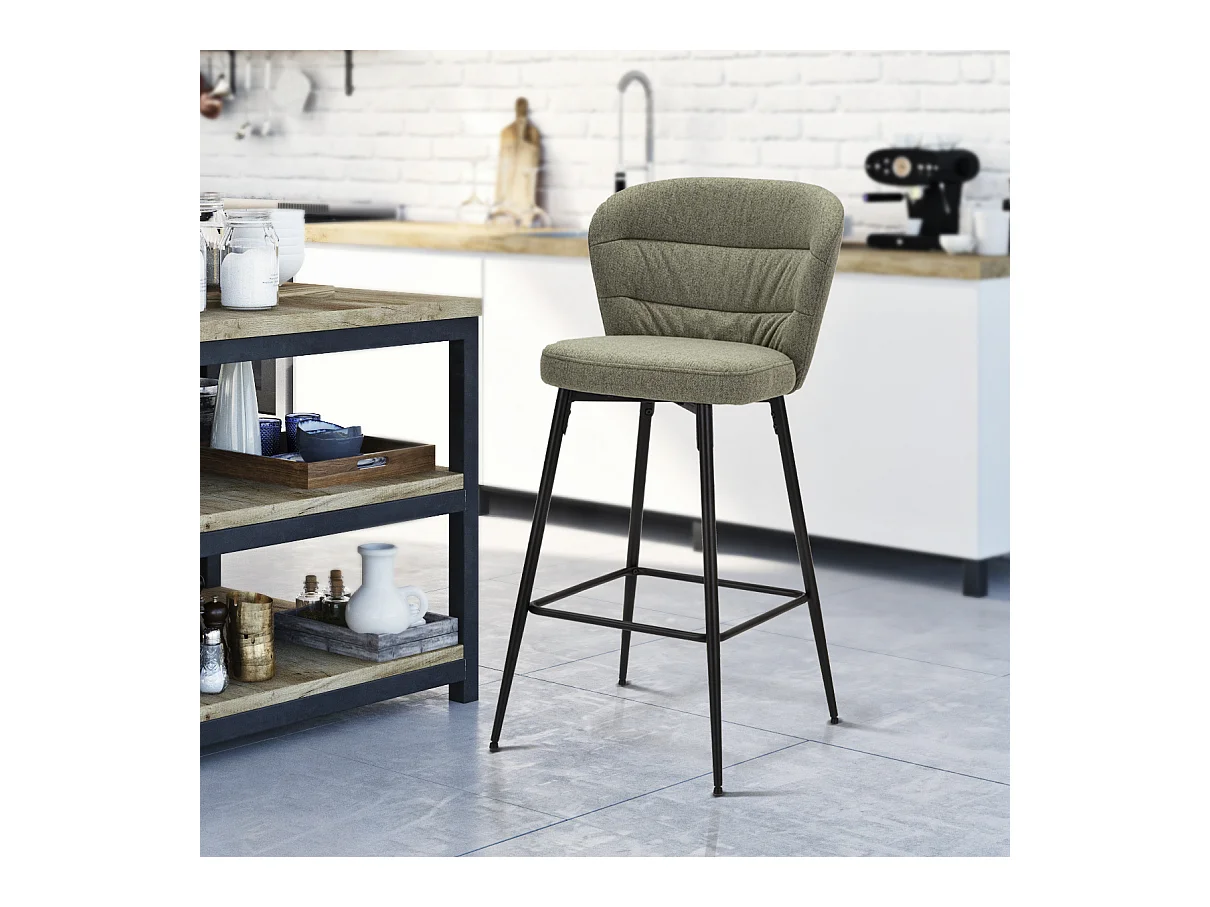 Sgabello Bar Losanna Verde Set 2 Pz Cm 52X59X108