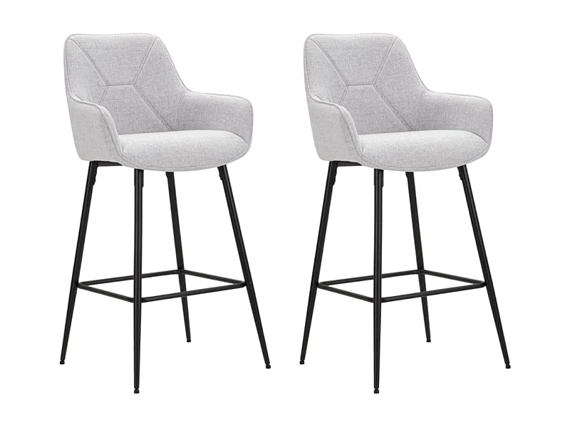 Lot de 2 Tabourets de Bar "Vicenza" 109cm Gris