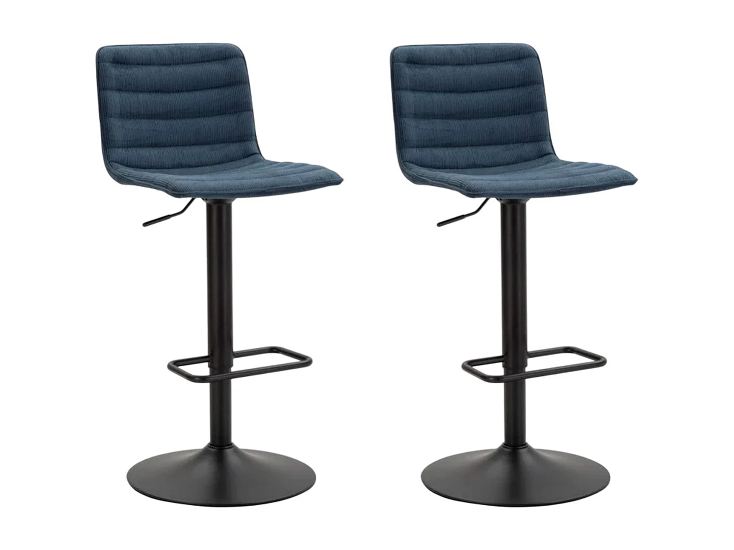 Lot de 2 Tabourets de Bar Réglable "Destiny" 85,5-107cm Noir & Bleu