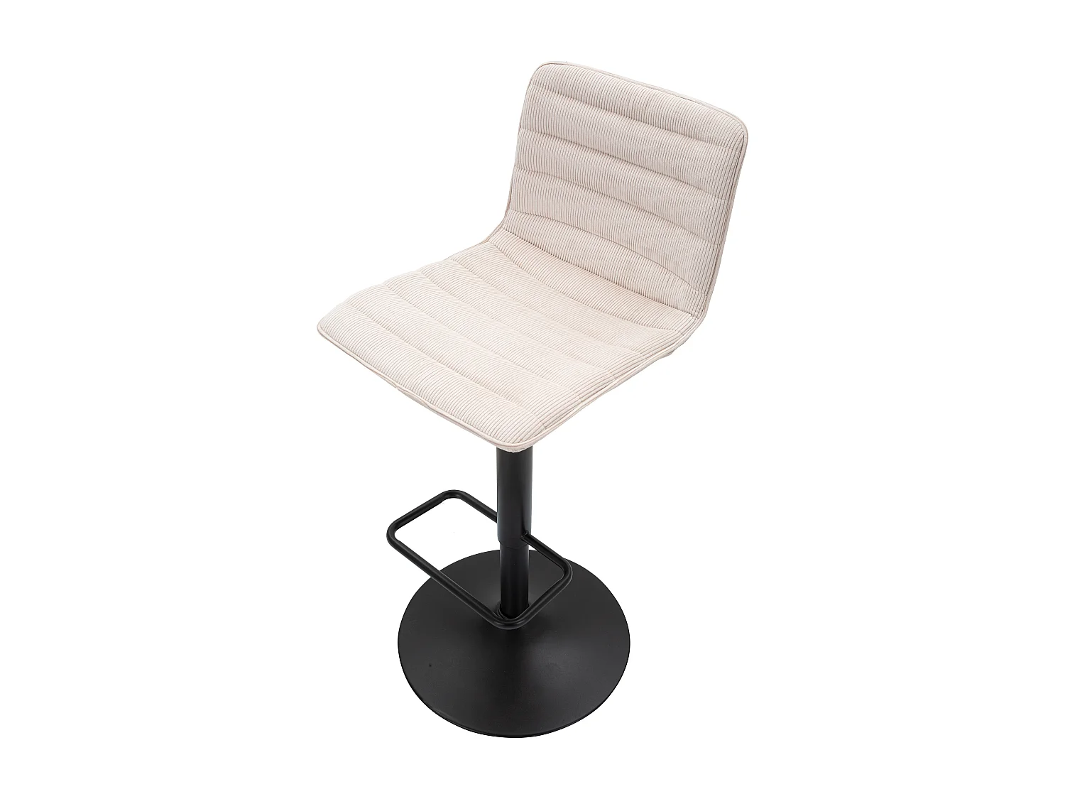 Lot de 2 Tabourets de Bar Réglable "Destiny" 85,5-107cm Noir & Blanc