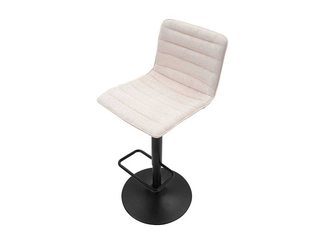 Lot de 2 Tabourets de Bar Réglable "Destiny" 85,5-107cm Noir & Blanc
