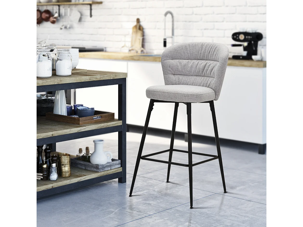 BANCO DE BAR LOSANNA CINZA CONJUNTO 2 PCS CM 52X59X108