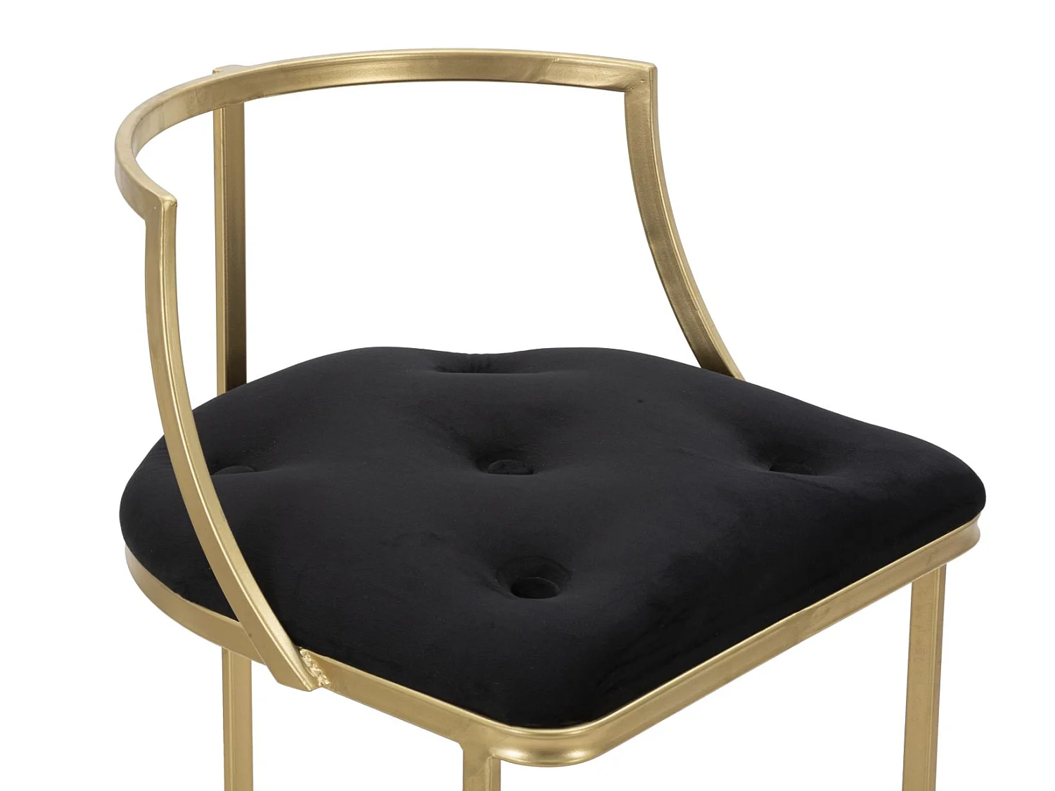 Tabouret de Bar en Velours "Istanbul" 90cm Noir & Or