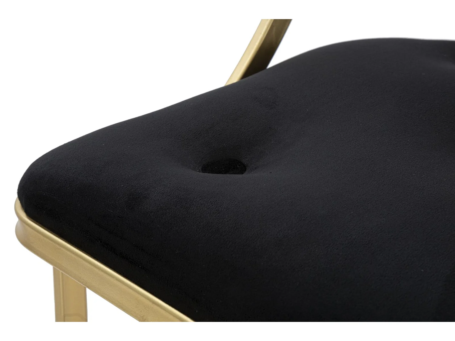 Tabouret de Bar en Velours "Istanbul" 90cm Noir & Or