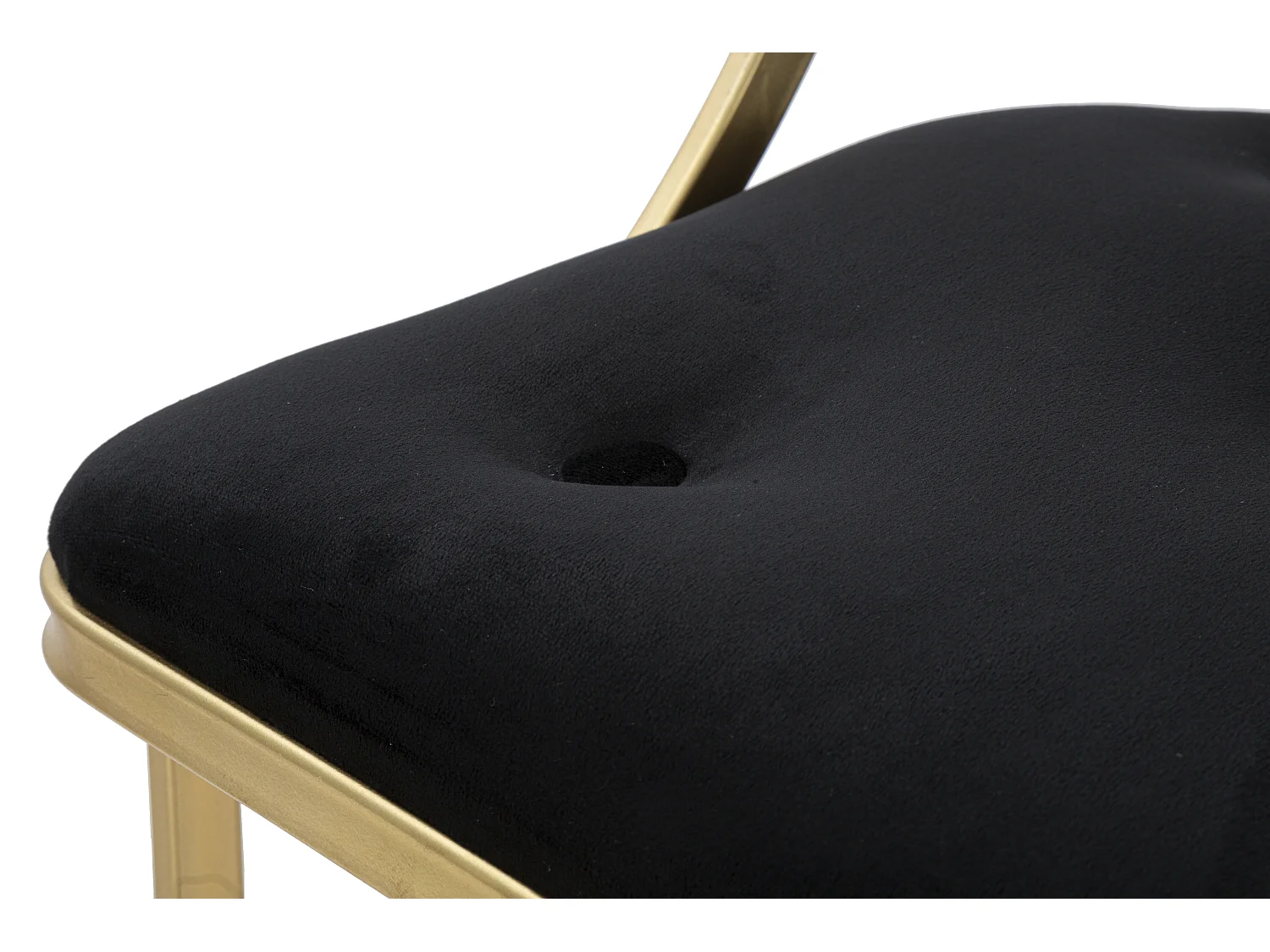 Tabouret de Bar en Velours "Istanbul" 90cm Noir & Or