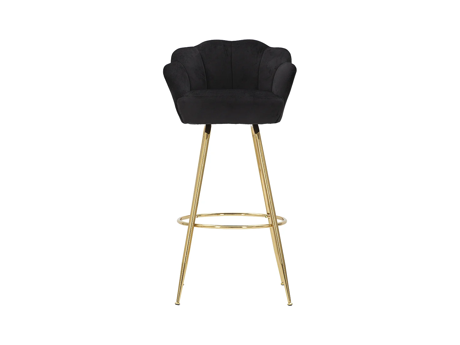 Tabouret de Bar Coquillage "Vienna" 110cm Noir & Or