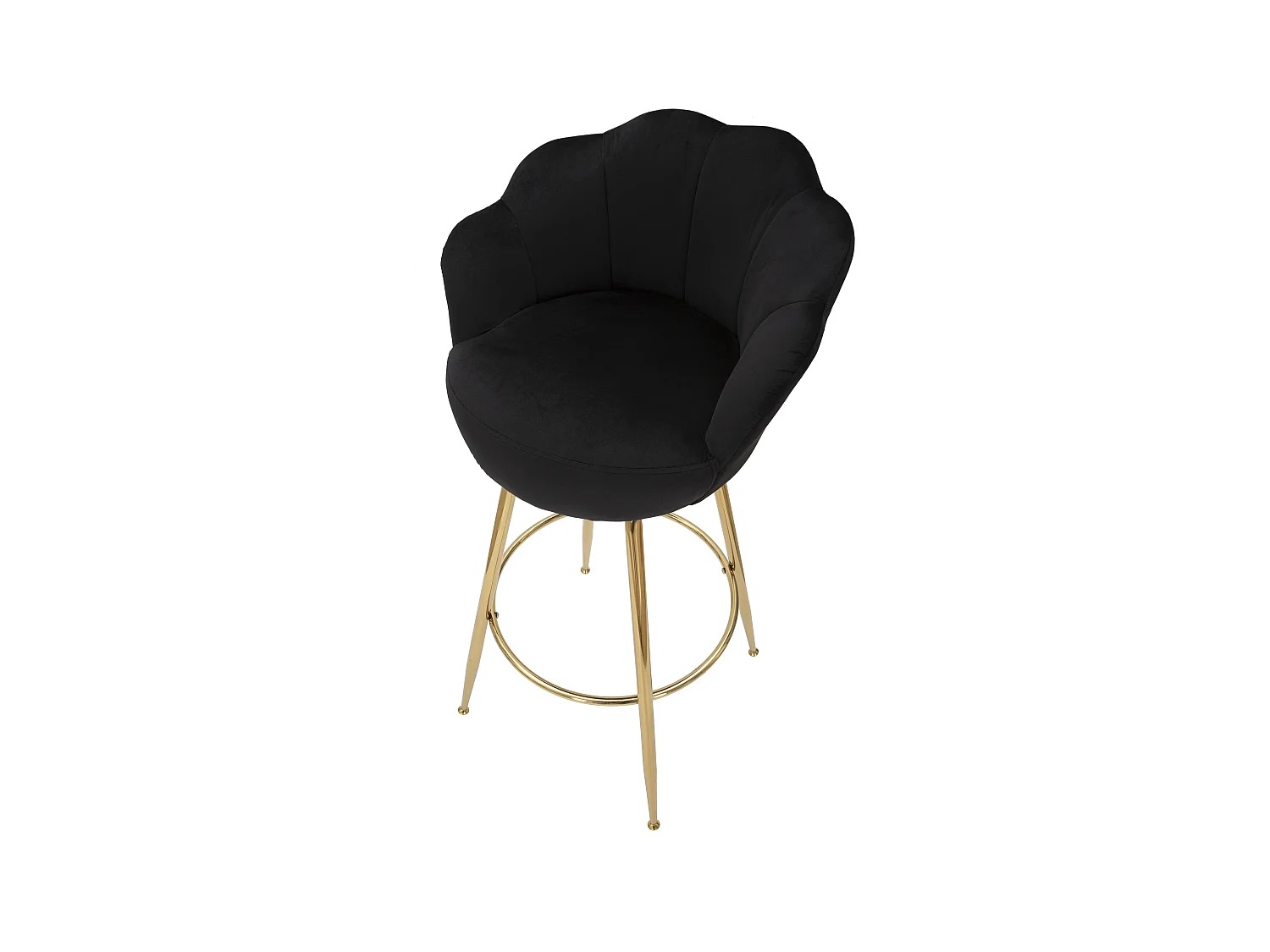 Tabouret de Bar Coquillage "Vienna" 110cm Noir & Or