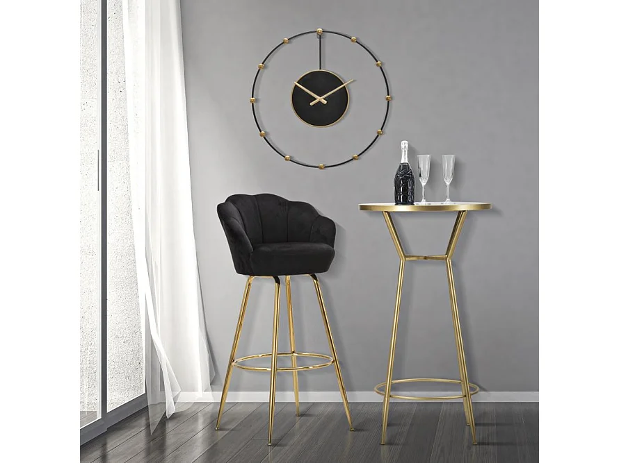 Taburete de bar Vienna negro 55 x 53 x 110 cm