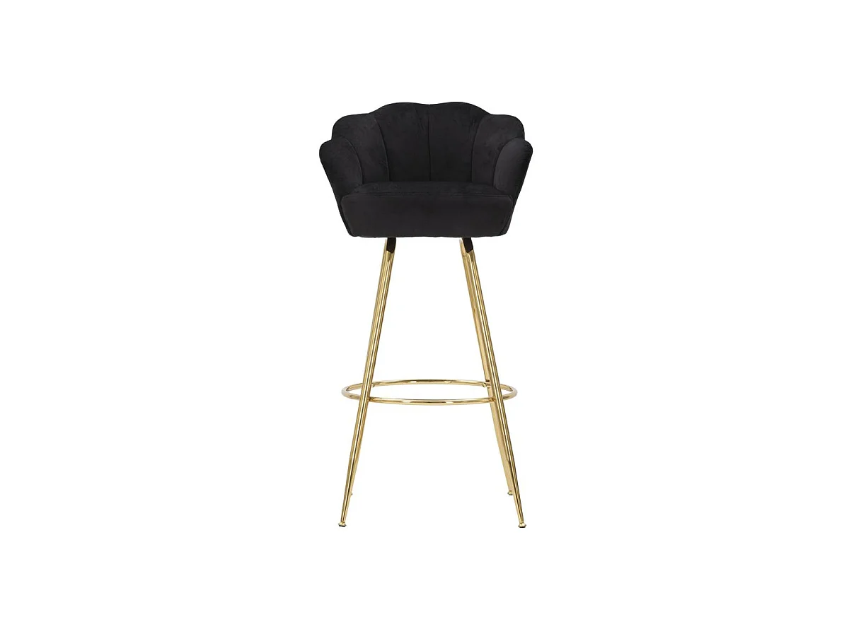 Tabouret de Bar Coquillage "Vienna" 110cm Noir & Or