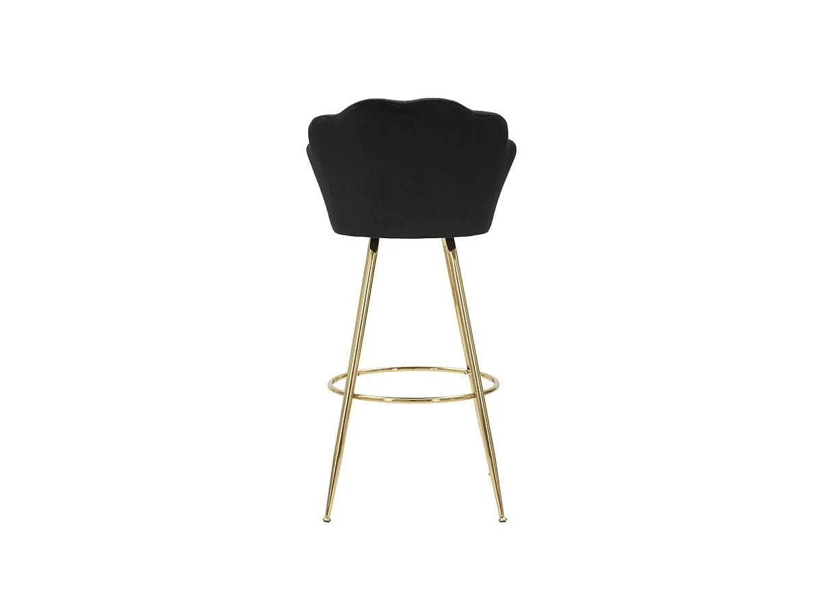 Tabouret de Bar Coquillage "Vienna" 110cm Noir & Or