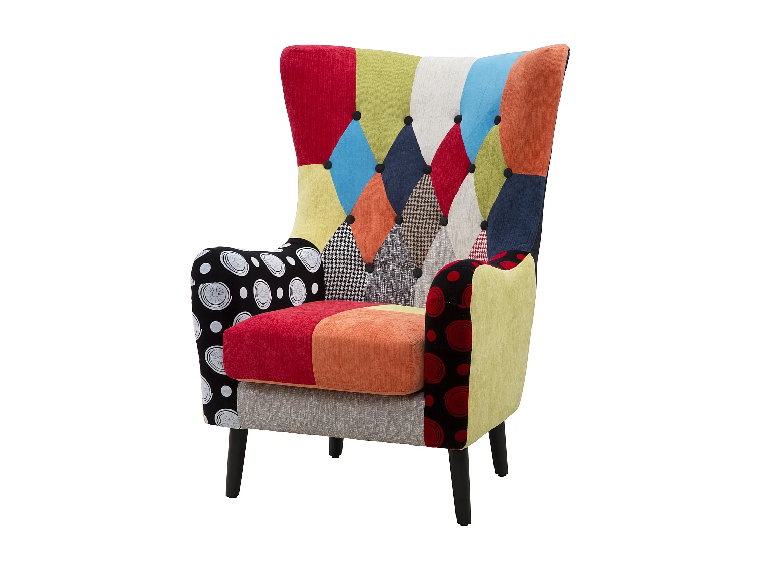 Fauteuil Design Patchwork "Impérial" 106cm Multicolore