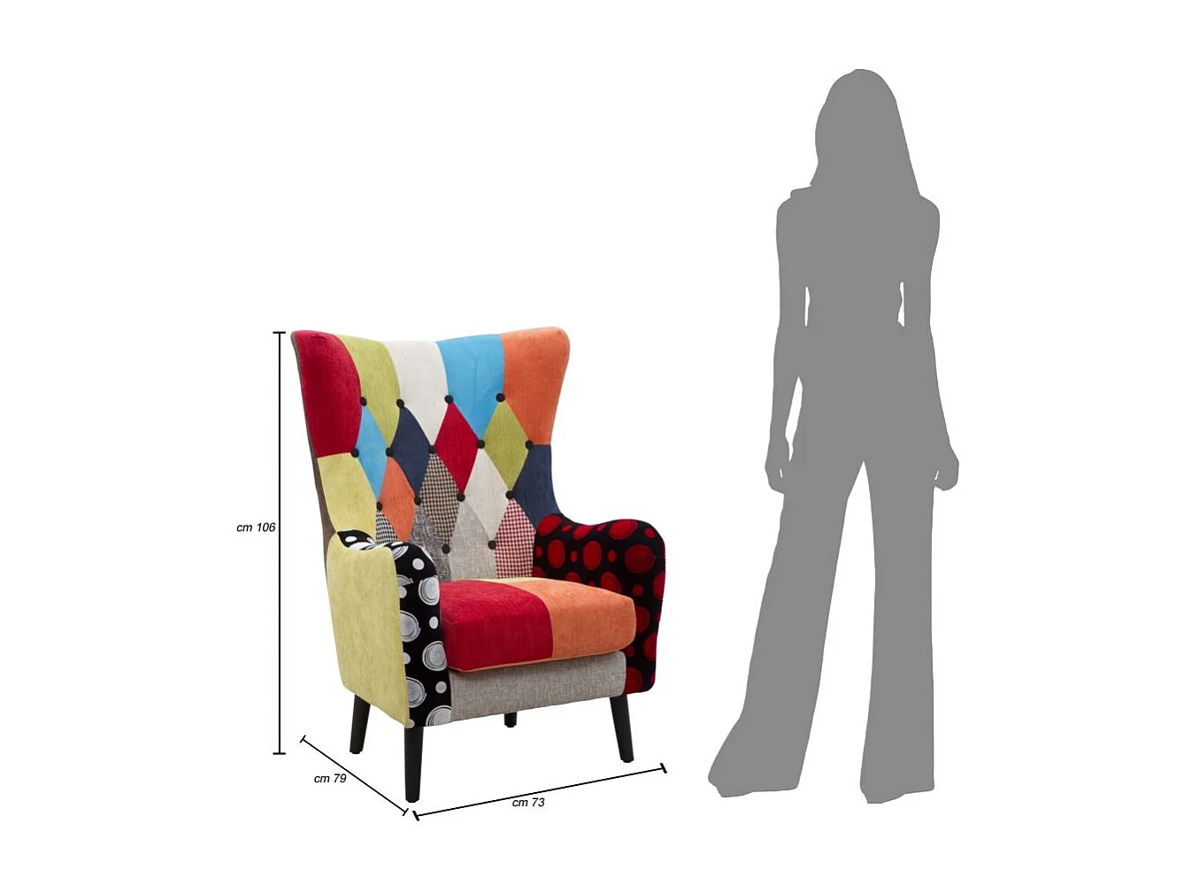 KEIZERLIJKE FAMSTOEL CM 73X79X106