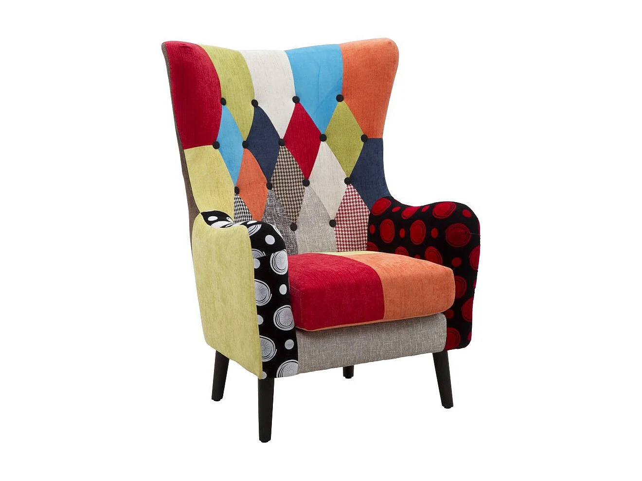 Fauteuil Design Patchwork "Impérial" 106cm Multicolore