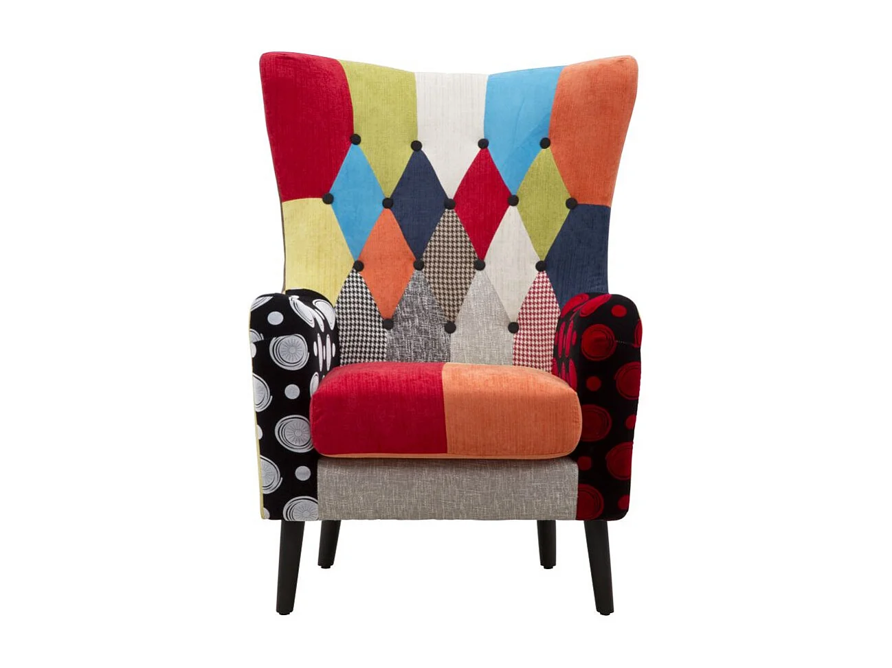 Fauteuil Design Patchwork "Impérial" 106cm Multicolore