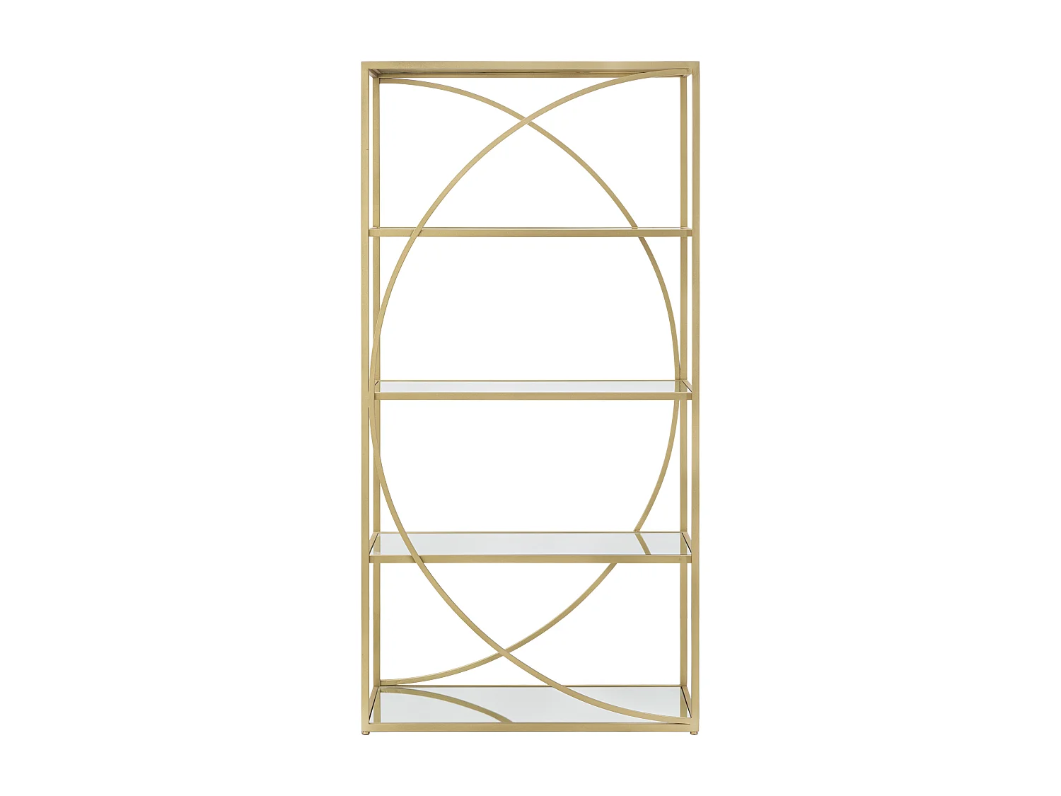 Bibliothèque en métal doré avec 4 étagères 90x38x180 cm