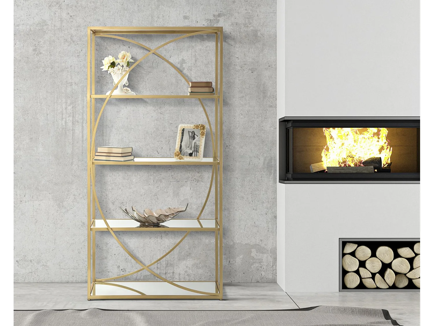 GLAMY BÜCHERREGAL 90X38X180 CM