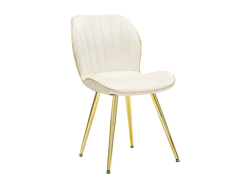 Paris Space Stuhl Creme/Gold Set 2 Stück cm 46X58X77