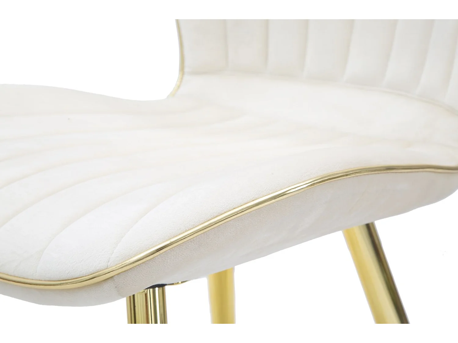 Conjunto de cadeiras Paris Space creme/dourado 2 peças 46x58x77 cm