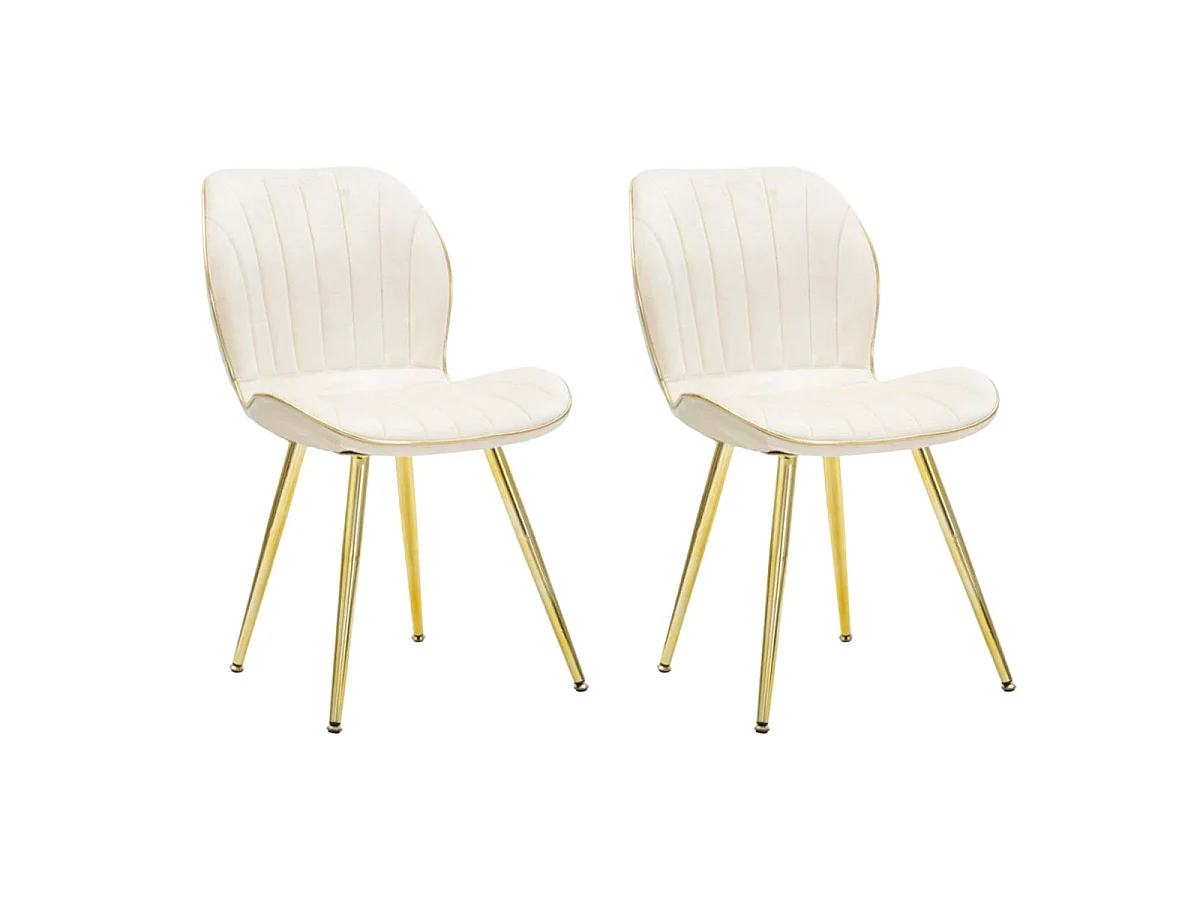 Chaise en métal doré et tissu Space (Lot de 2)