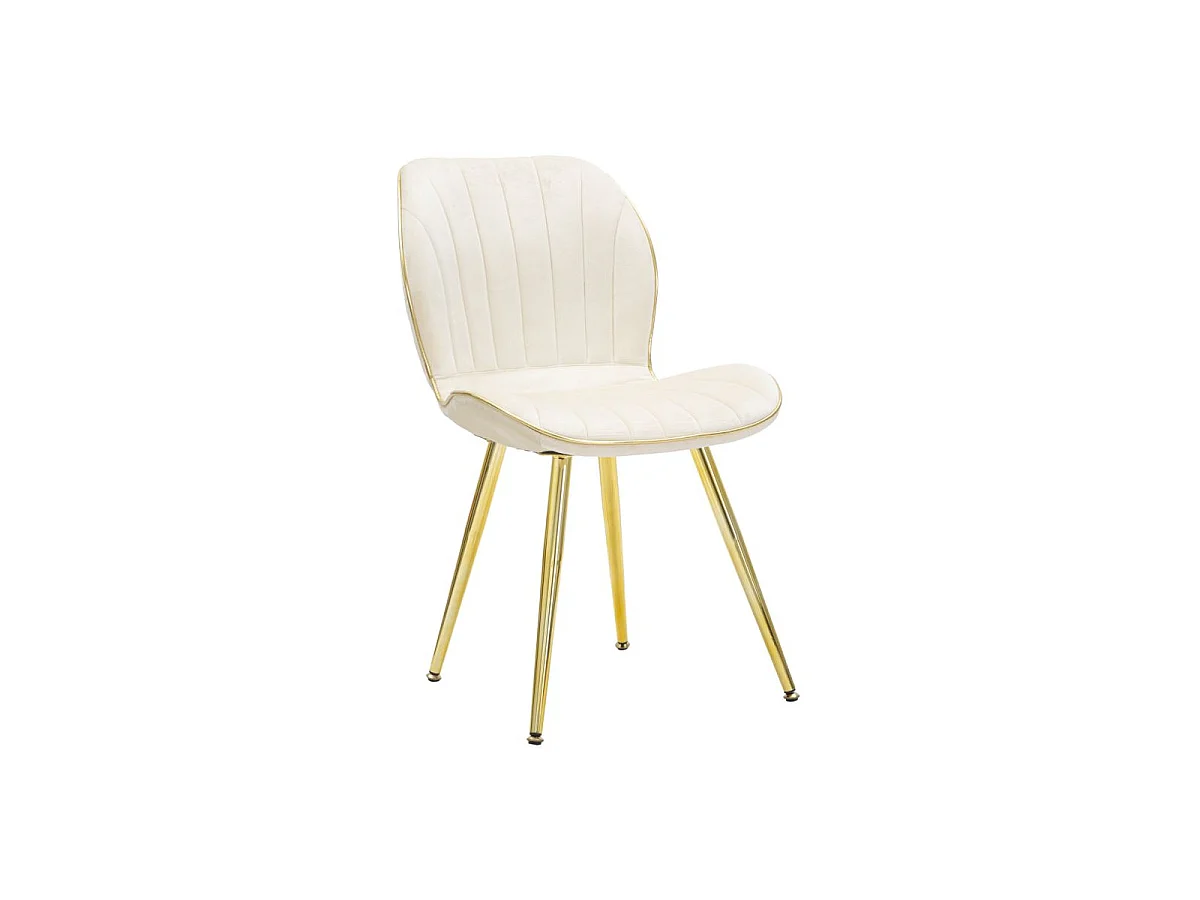 Chaise en métal doré et tissu Space (Lot de 2)