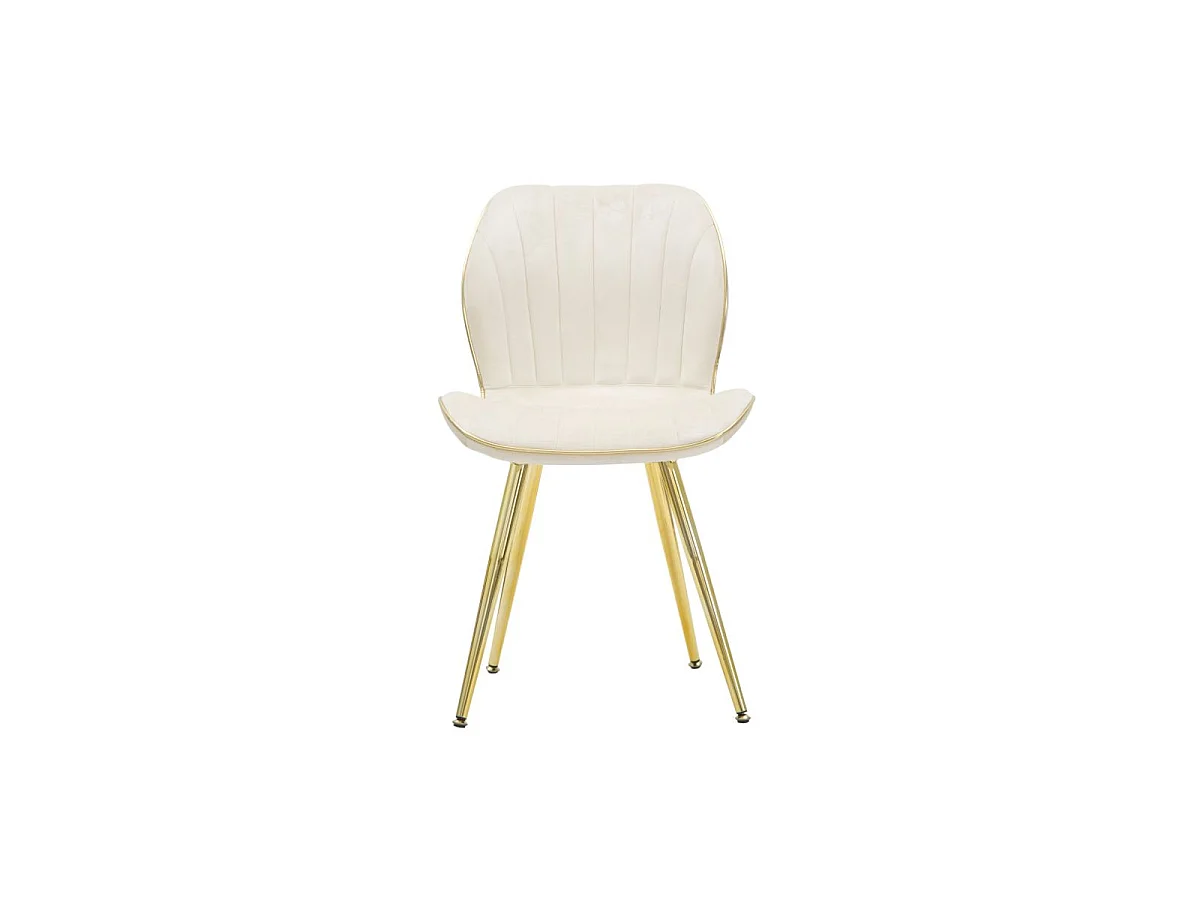 Chaise en métal doré et tissu Space (Lot de 2)