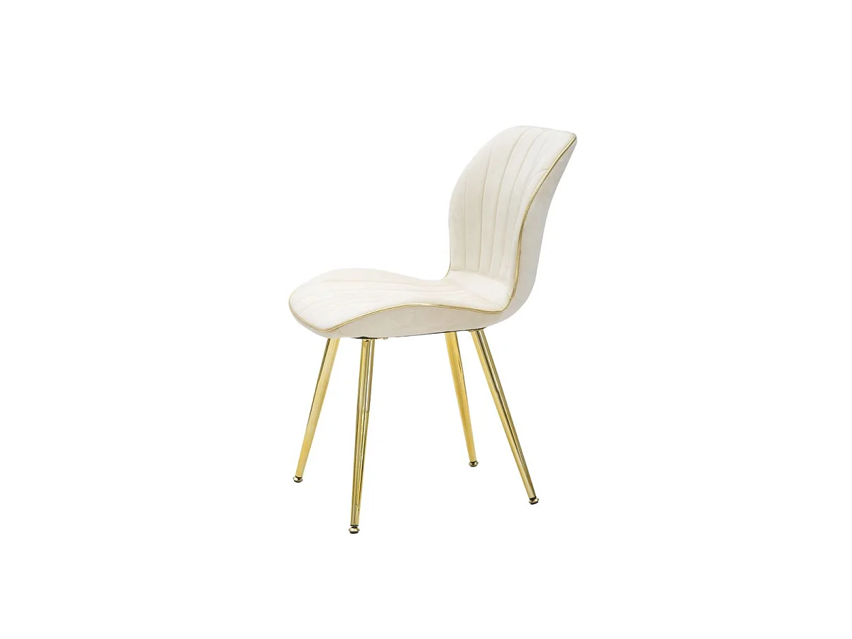 Chaise en métal doré et tissu Space (Lot de 2)