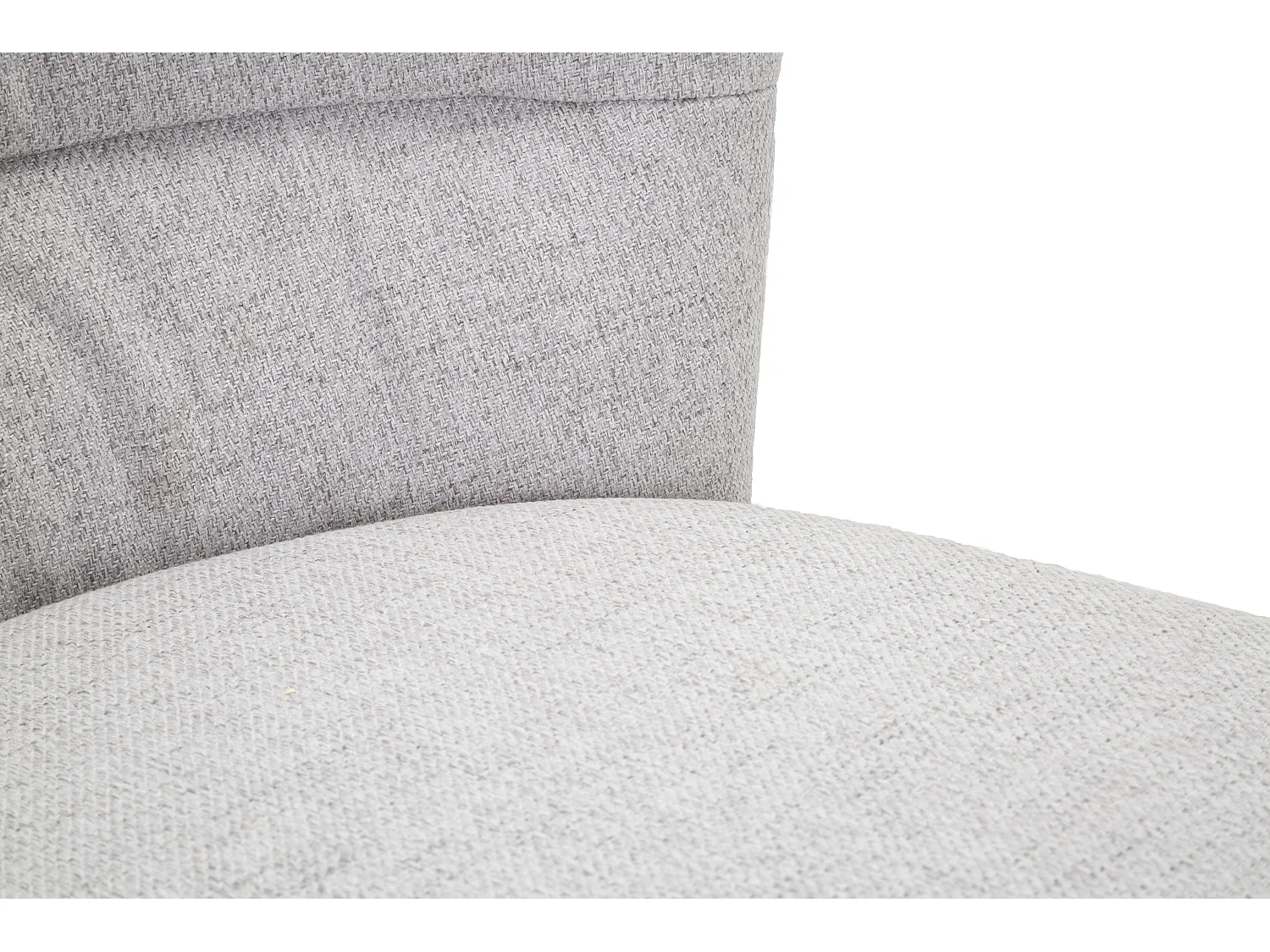 Conjunto de 2 cadeiras LOSANNA cinza, 58x60,5x85 cm - Cadeiras estofadas em tecido com pés de metal preto - Design glamoroso dos anos 70