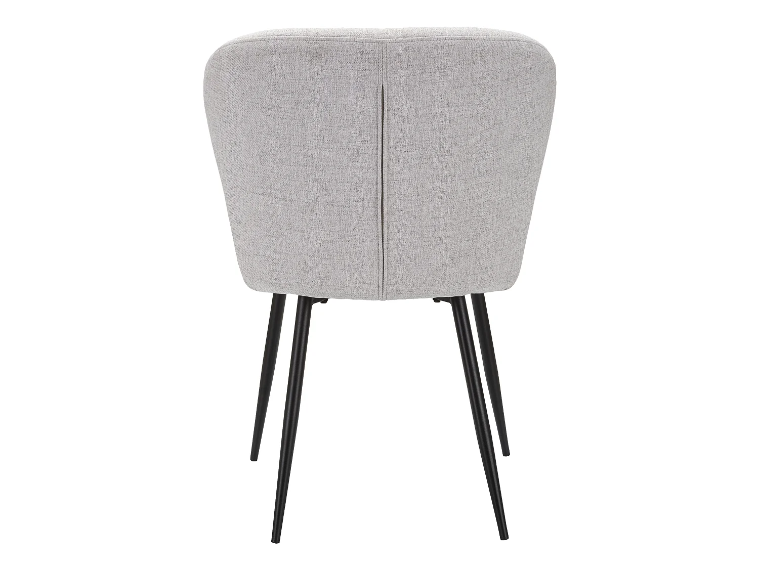 Conjunto de 2 cadeiras LOSANNA cinza, 58x60,5x85 cm - Cadeiras estofadas em tecido com pés de metal preto - Design glamoroso dos anos 70