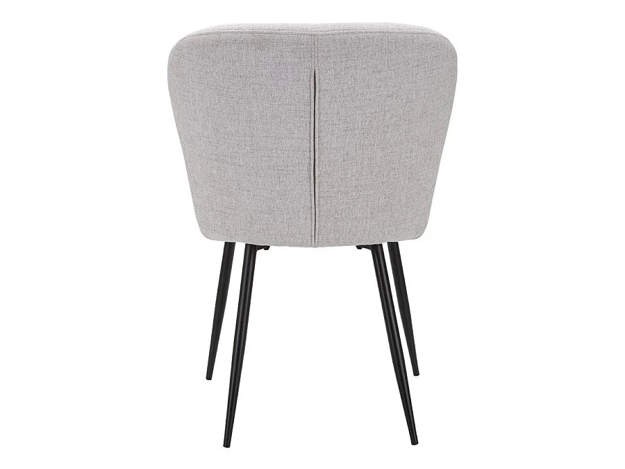 Set mit 2 grauen LOSANNA-Stühlen (58 x 60,5 x 85 cm) – Polsterstühle mit schwarzen Metallbeinen – Glamouröses 70er-Jahre-Design
