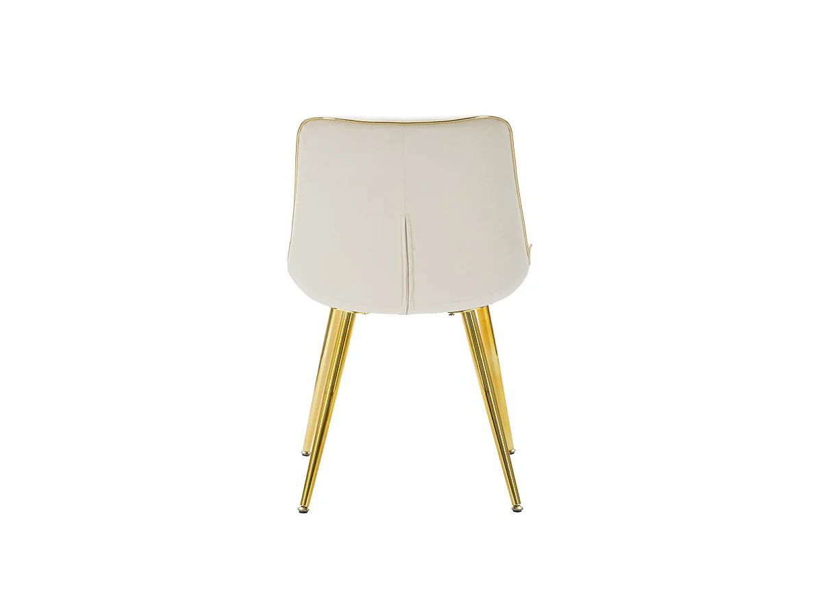 Lot de 2 Chaises en Tissu "Paris" 79cm Crème & Or