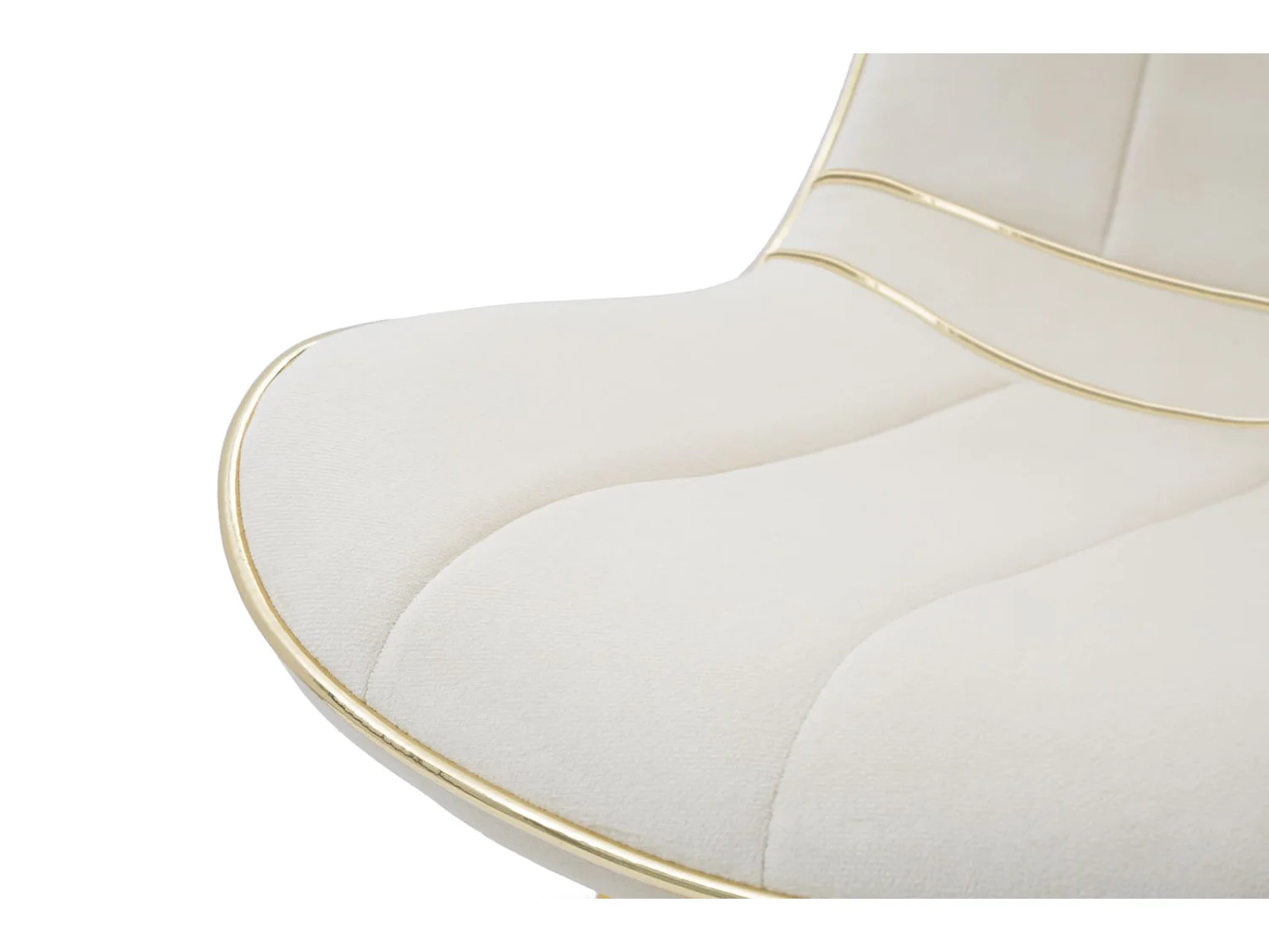 Lot de 2 Chaises en Tissu "Paris" 79cm Crème & Or