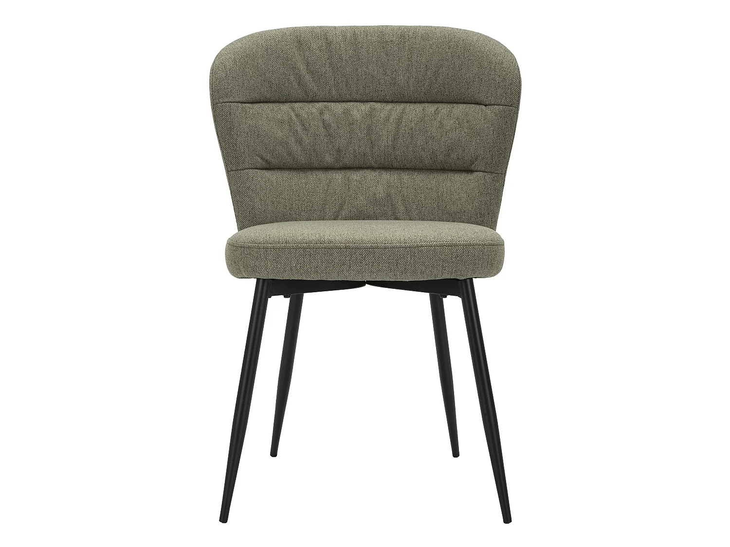 Set van 2 groene LOSANNA-stoelen 58x60,5x85 cm - Gestoffeerde stoelen met zwarte metalen poten - Glamoureus design uit de jaren 70