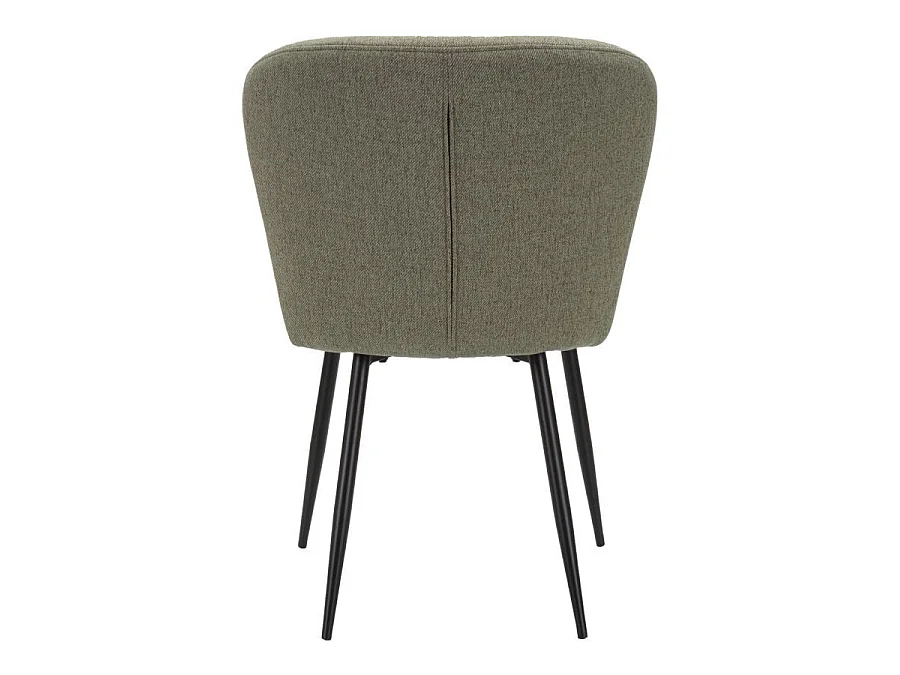 Set van 2 groene LOSANNA-stoelen 58x60,5x85 cm - Gestoffeerde stoelen met zwarte metalen poten - Glamoureus design uit de jaren 70