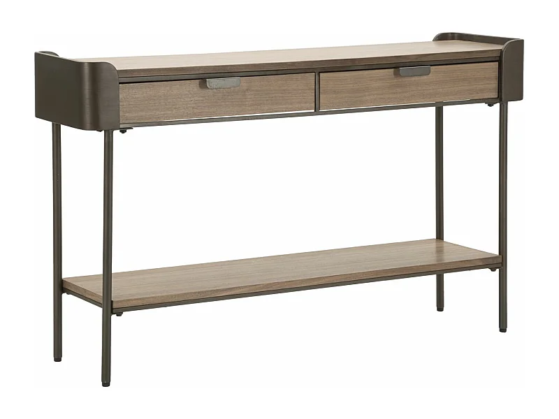 Console 2 Tiroirs en Bois "Toronto" 120cm Naturel