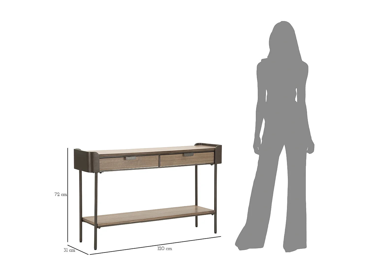 Konsola Toronto cm 120X31X72