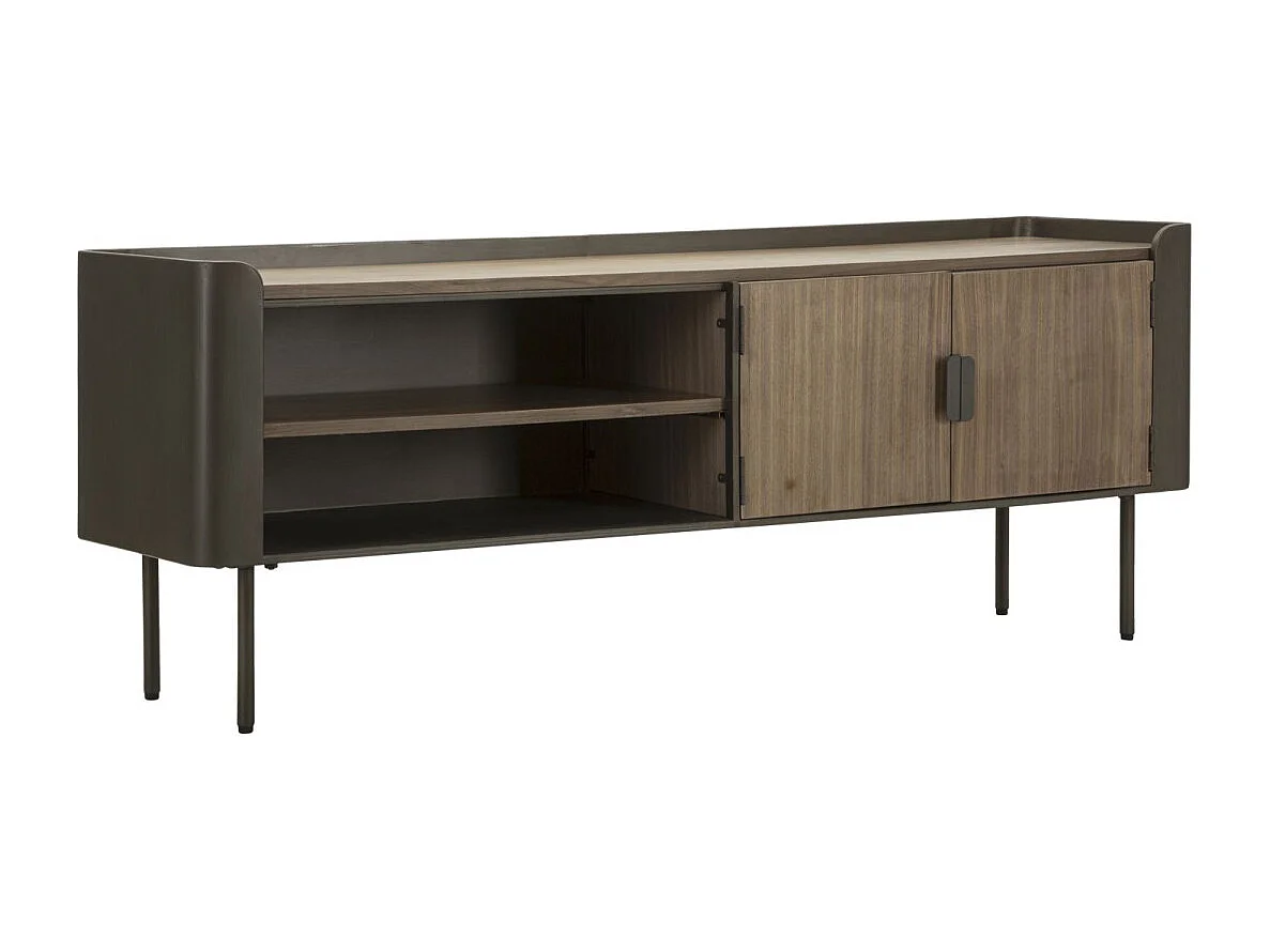 Meuble TV 2 portes en Bois "Toronto" 150cm Naturel