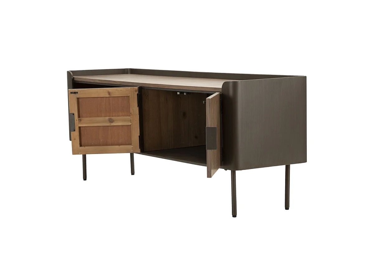 Meuble TV 2 portes en Bois "Toronto" 150cm Naturel