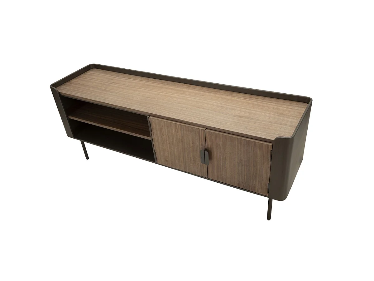 Meuble TV 2 portes en Bois "Toronto" 150cm Naturel