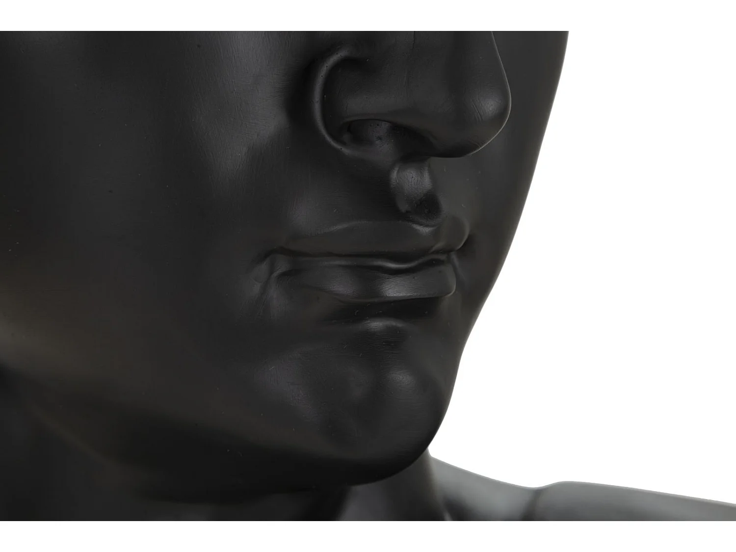 Escultura de cabeza antigua negra de 44 x 35,5 x 60 cm