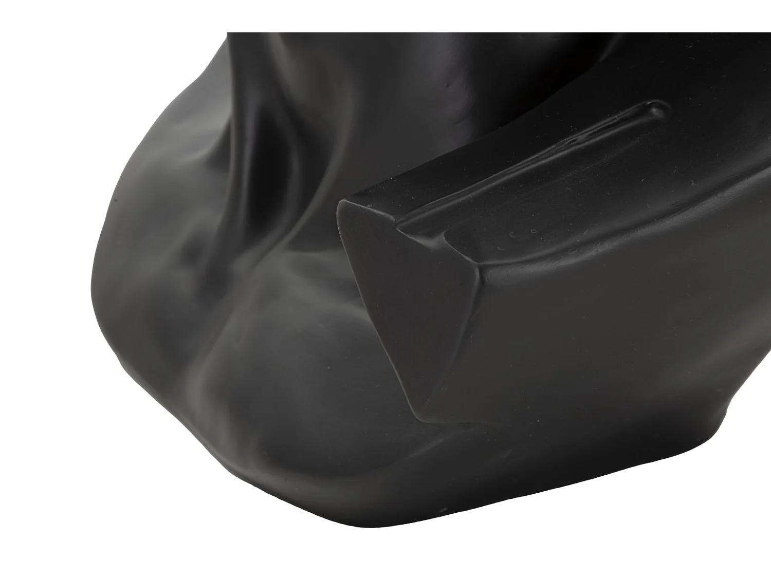 ZWART OUD HOOFDBEELDHOUWWERK 44X35,5X60 CM