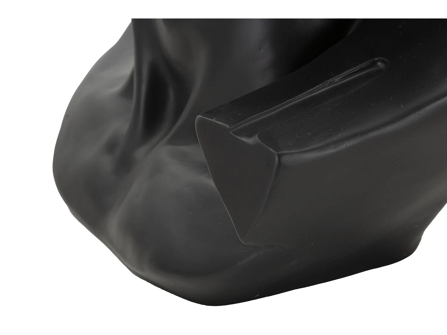 ZWART OUD HOOFDBEELDHOUWWERK 44X35,5X60 CM