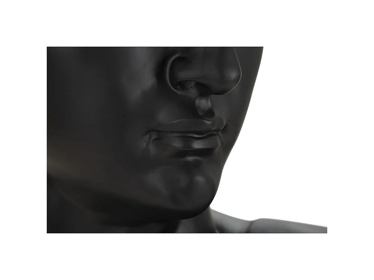 ZWART OUD HOOFDBEELDHOUWWERK 44X35,5X60 CM