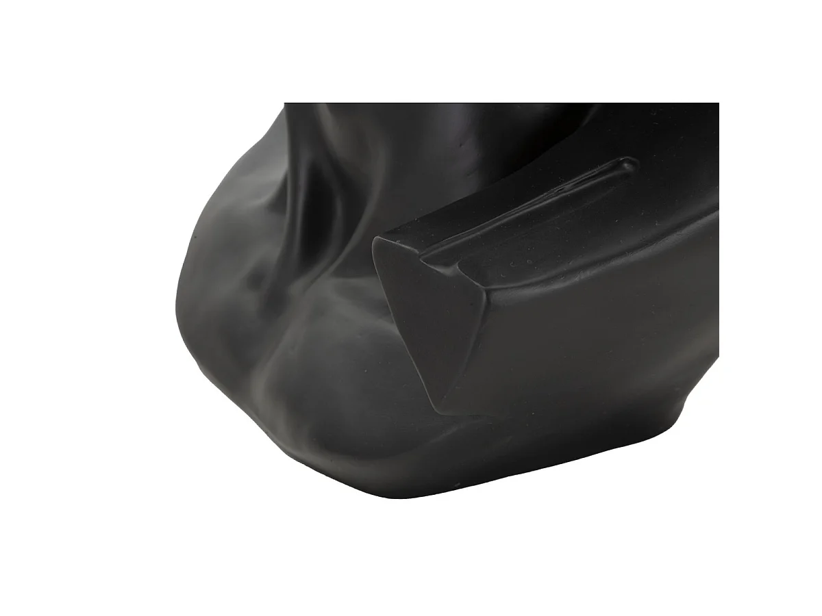 ZWART OUD HOOFDBEELDHOUWWERK 44X35,5X60 CM