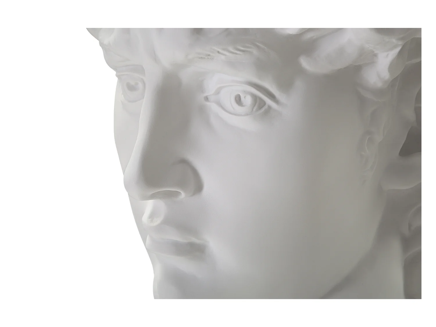 ANTIEK WIT HOOFDBEELDHOUWWERK 44X35,5X60 CM