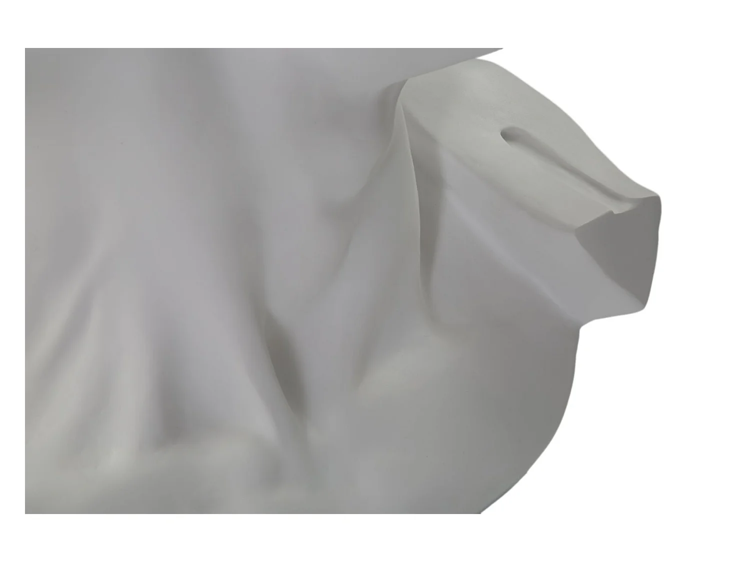 ANTIEK WIT HOOFDBEELDHOUWWERK 44X35,5X60 CM